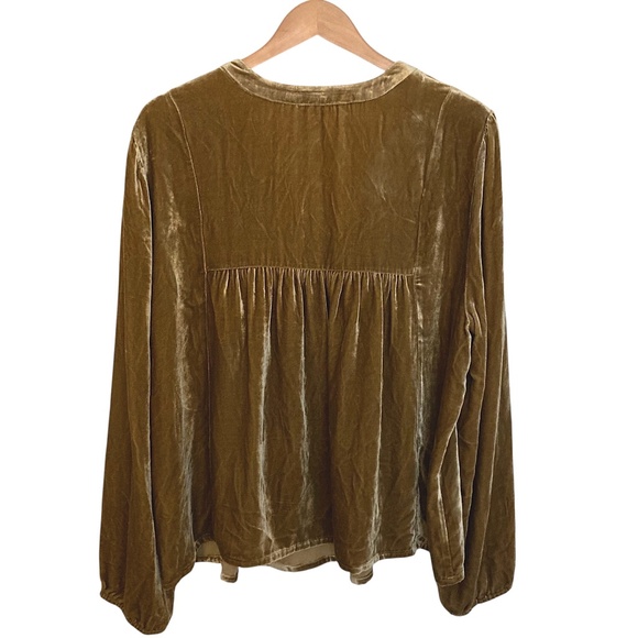 GARNET HILL Silk Blend Embroidered Velvet Bohemian Top - Picture 6 of 8